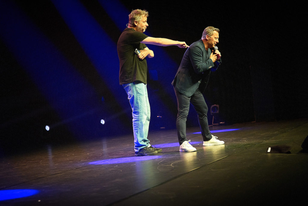 Monthey, le 27 mai 2025. Grand gala en faveur de Terre des hommes Valais, à l’occasion du 50e anniversaire du Kiwanis Monthey-Chablais. Avec Philippe Battaglia, Laura Chaignat, Yann Lambiel, Valérie Paccaud, Phanee de Pool, Frédéric Recrosio, Nathanaël Rochat.
© Sedrik Nemeth