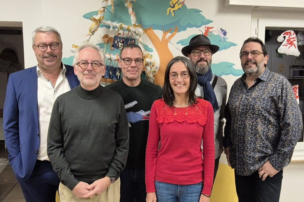Le Conseil de fondation en décembre 2024 avec, de gauche à droite : Olivier Derivaz, André Morand, Jean-François Beth, Nathalie Revaz, Pedro Cardoso, Michel Mottiez.